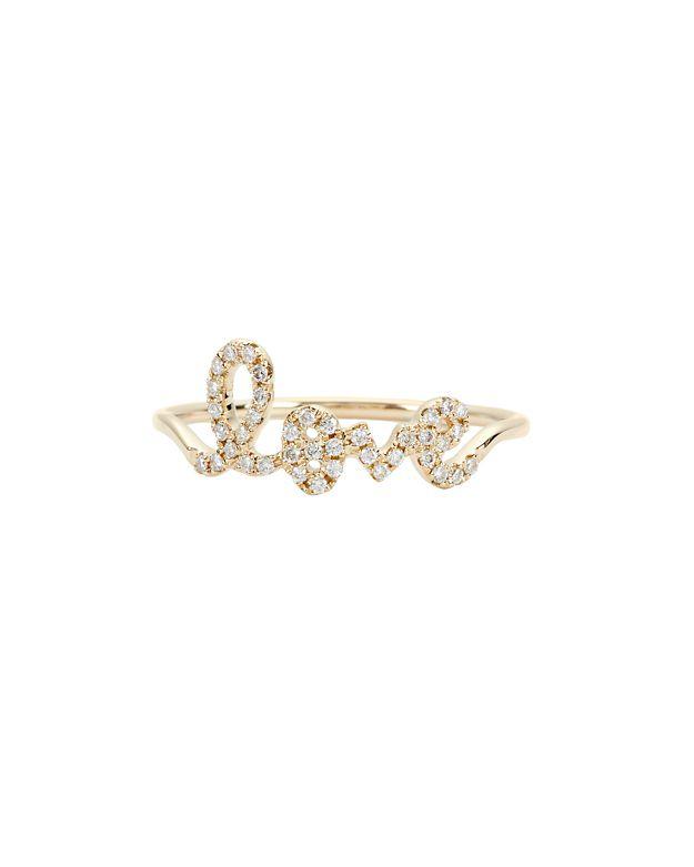 Sydney Evan Diamond Scripted Love Ring