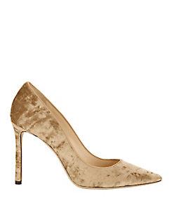 Jimmy Choo Romy Blonde Crushed Velvet Pumps
