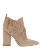 Sigerson Morrison Kiran Bow Suede Booties Beige 7