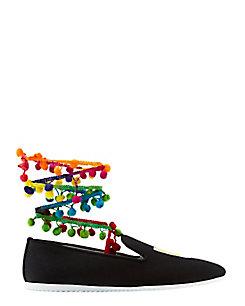 Joshua Sanders La Pom-pom Ankle Wrap Sneakers