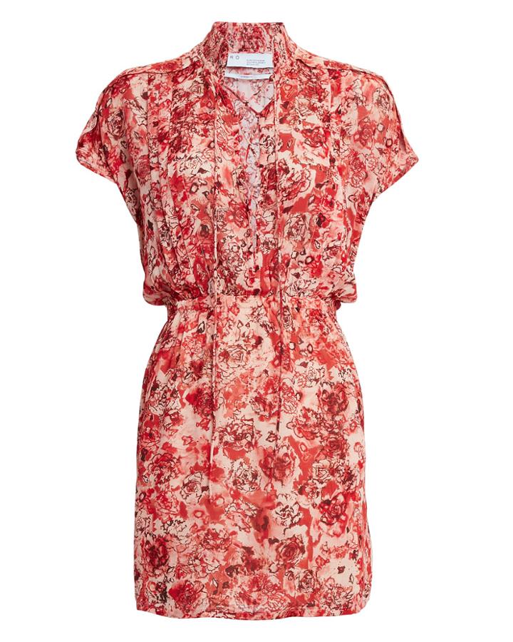 Iro Releila Floral Print Mini Dress Red Floral 40