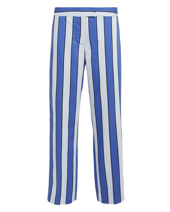 Derek Lam 10 Crosby Striped Crop Trousers Blue/white 4