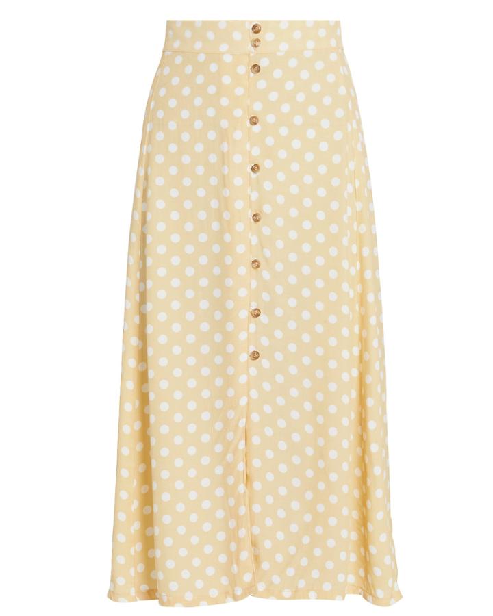Faithfull The Brand Marin Midi Skirt Yellow/white L