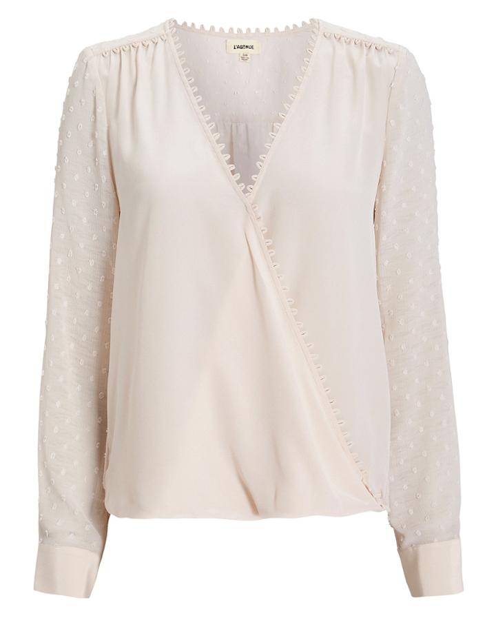 L'agence Perry Silk Champagne Blouse Champagne S