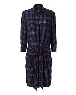 L'agence Tie Waist Plaid Dress