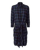 L'agence Tie Waist Plaid Dress