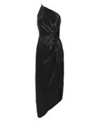 Michelle Mason Twist Knot One Shoulder Dress Black 6