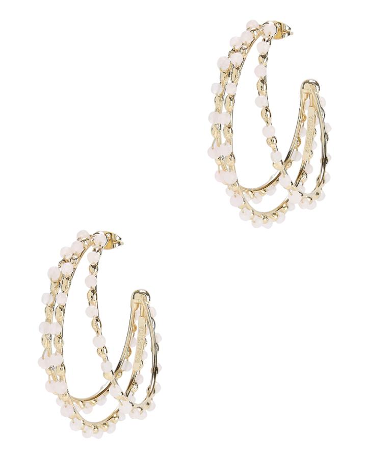 Rosantica Angola Beaded Hoop Earrings Gold 1size