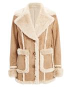 Mother Patch Pocket Brown Faux Fur Coat Brown/tan P