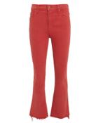 Mother Insider Crop Hot Rod Red Jeans Red Denim 27