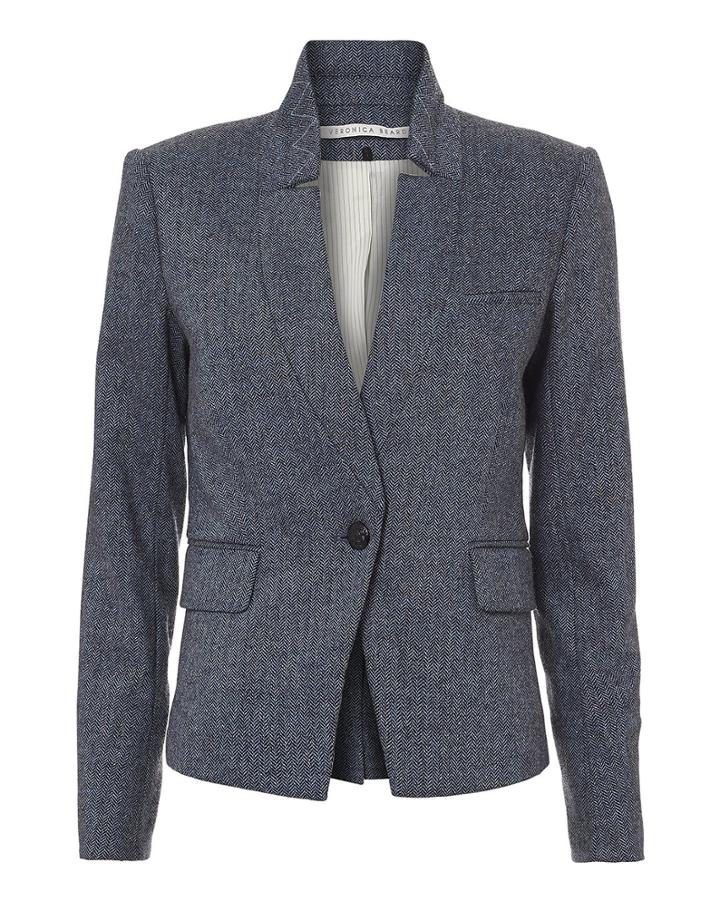 Veronica Beard Celina Upcollar Schoolboy Jacket Blue-med 2