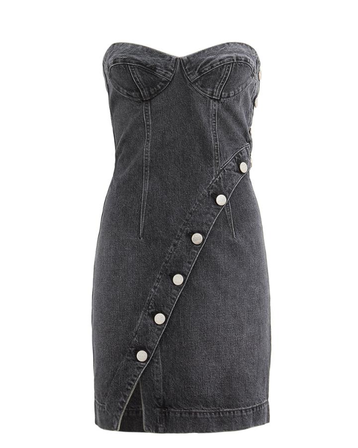 Jean Atelier Claudia Onyx Dress Faded Black Denim 8