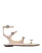 Jimmy Choo Naia Crystal Buckle Sandals Pink 36