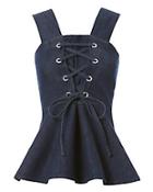 See By Chlo Lace-up Peplum Top