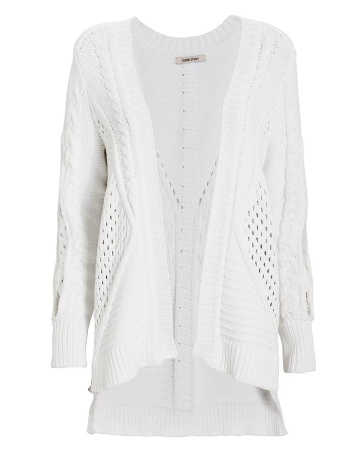 Cushnie Cable Knit Oversized Cardigan White P