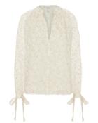 Derek Lam 10 Crosby Lurex Chiffon Blouse Pri-abstract Zero