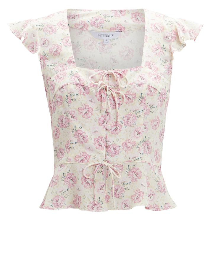 Exclusive For Intermix Intermix Iris Printed Top Light Floral 2