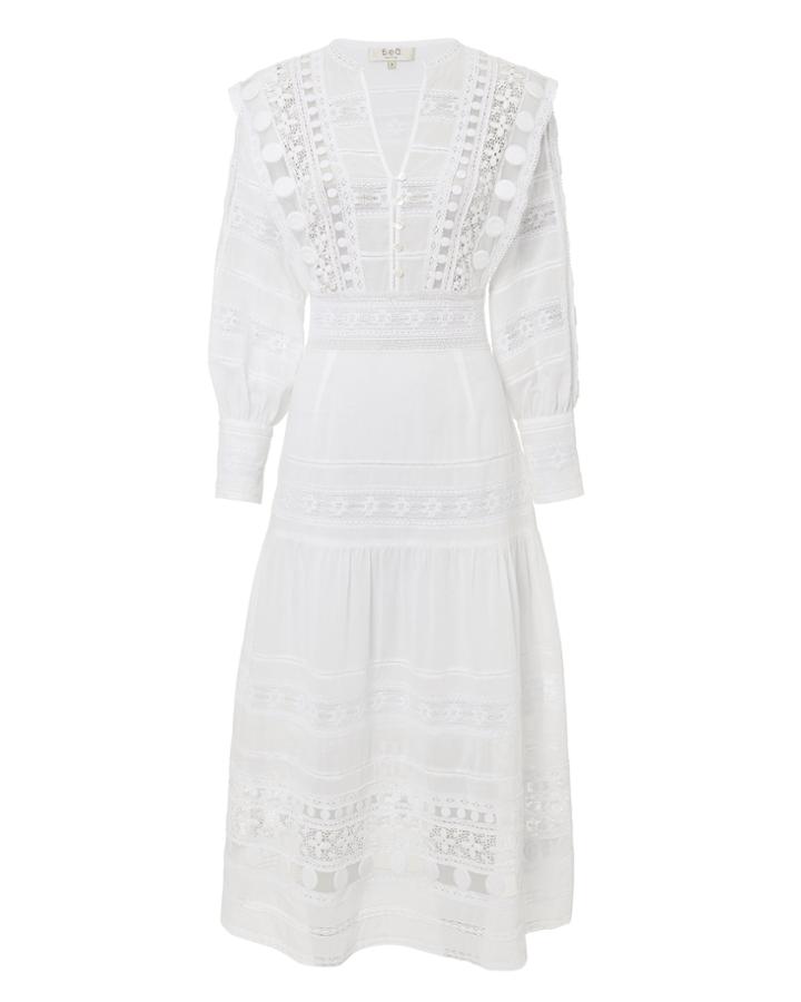 Sea Ila Lace Midi Dress Ivory 2