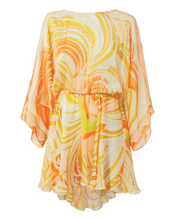 Emilio Pucci Tie-back Coverup Dress Orange 40