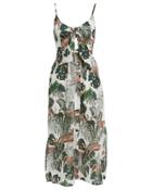 Suboo Xenia Tie Front Cotton Dress Ivory/botanical 2