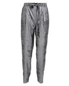 Brochu Walker Nives Tie Waist Metallic Pants Silver S