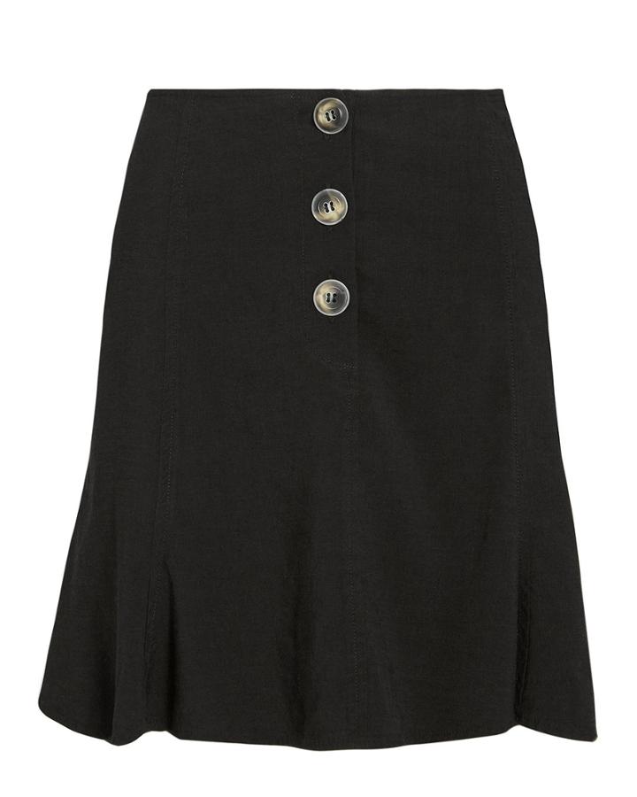 Exclusive For Intermix Intermix Galyn Linen-blend Mini Skirt Black 6
