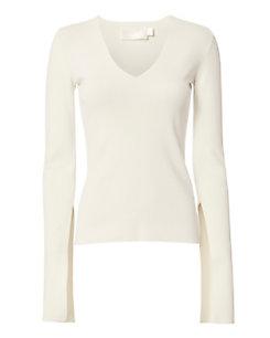 Solace London Orlina Split Sleeve V-neck Top