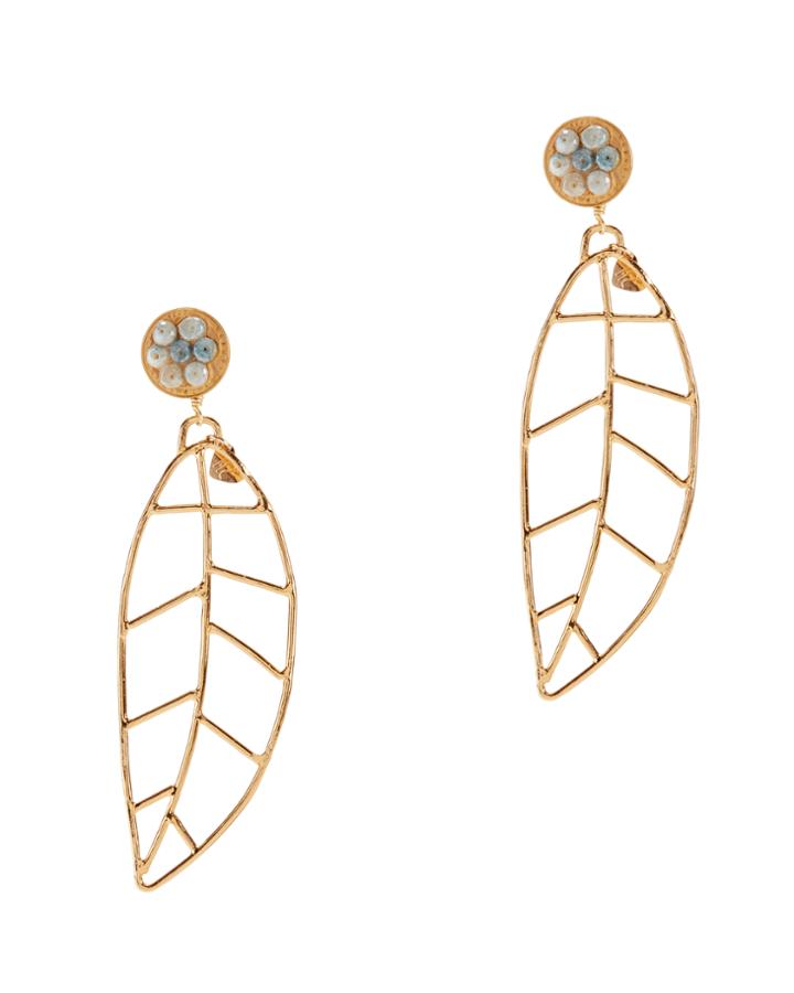 Mercedes Salazar Feville Leaf Earrings