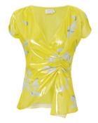 Tanya Taylor Bella Metallic Top Yellow Zero