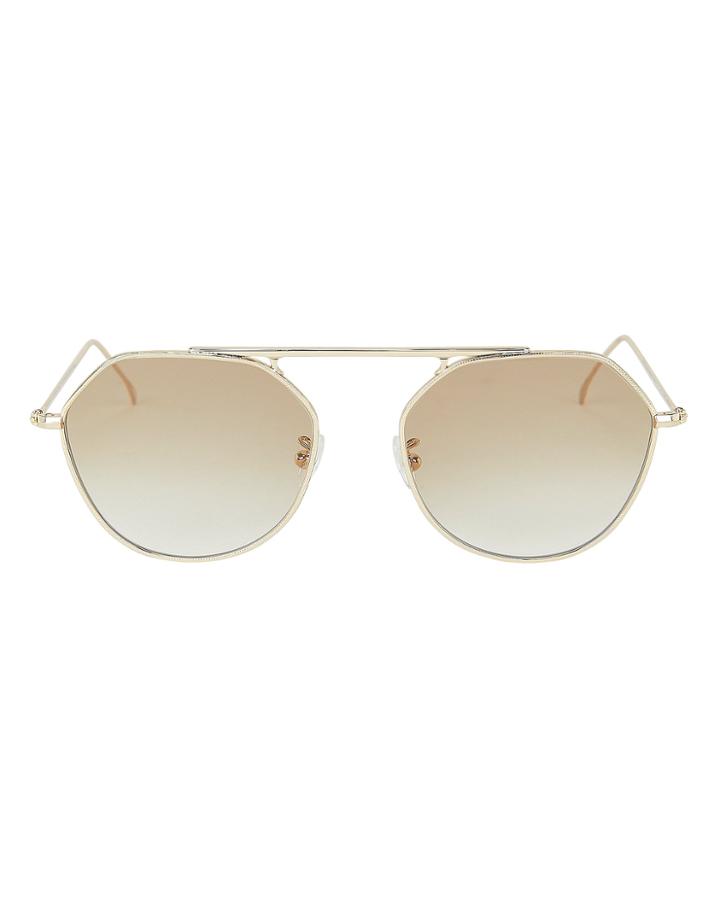 Illesteva Nicosia Aviator Sunglasses Gold 1size