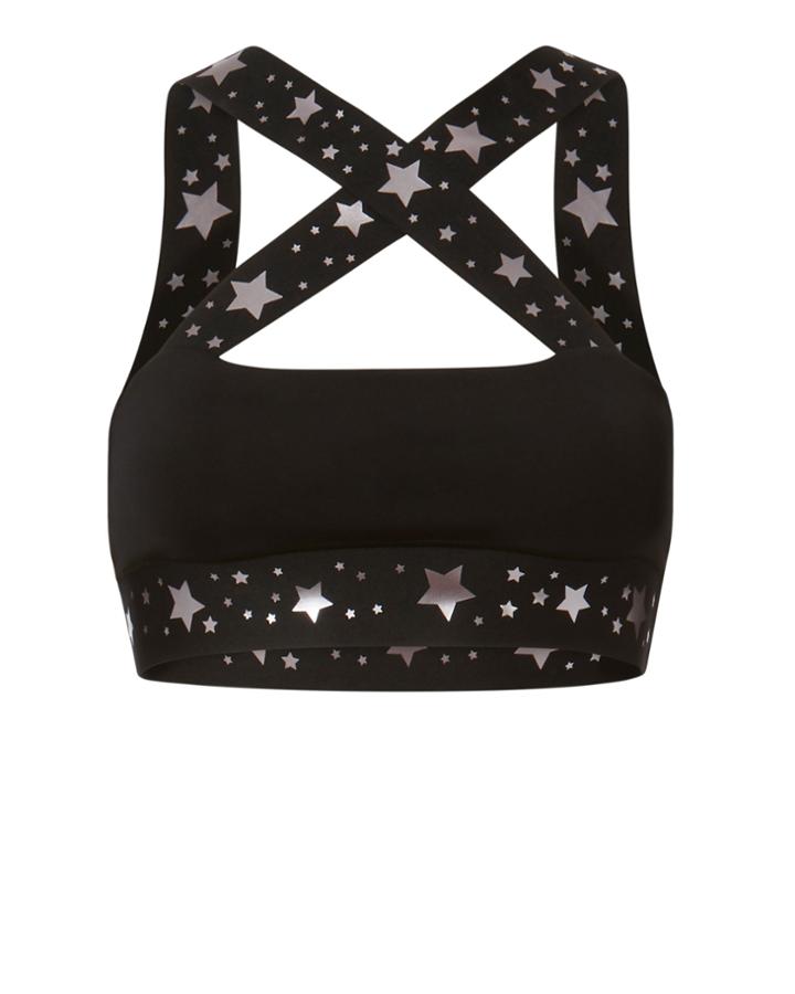 Ultracor Metallic Stars Crop Top Black P