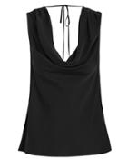 Exclusive For Intermix Intermix Lanie Cowl Neck Sleeveless Top Black L