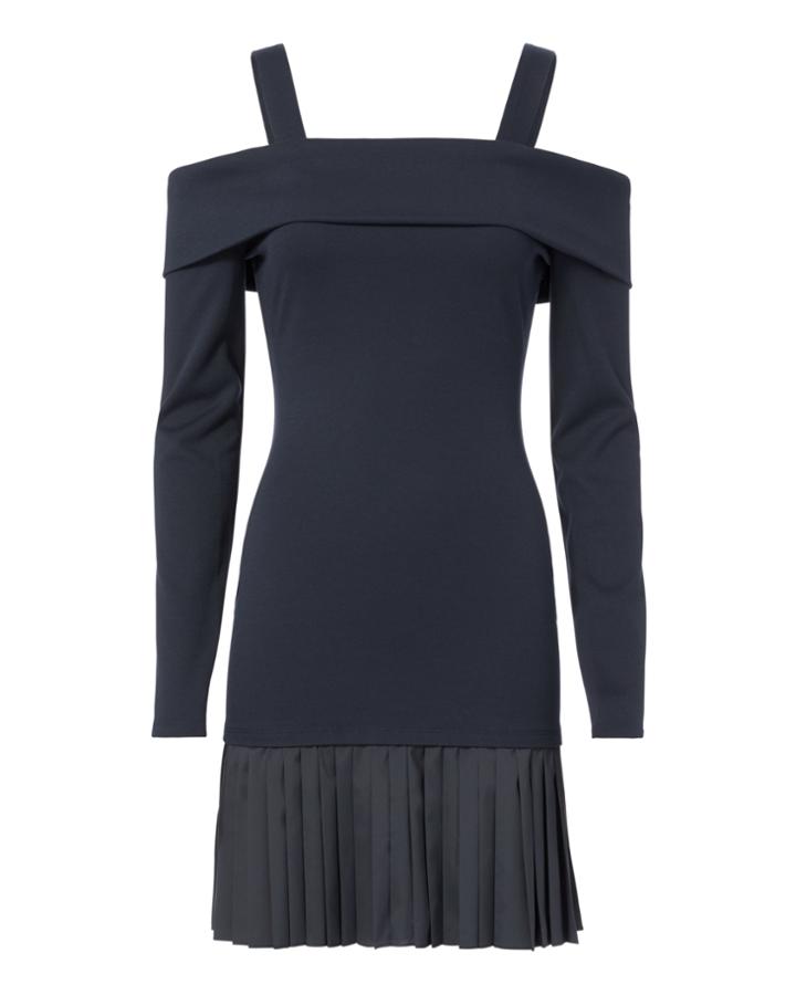 Derek Lam 10 Crosby Off Shoulder Layered Knit Dress