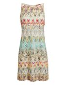 Missoni Knit Shift Dress Ivory/beige/blue/pink 42