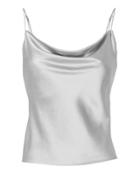 Fleur Du Mal Silver Cowl Neck Cami Silver P
