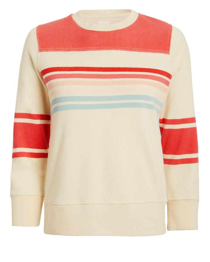 Mother Koozie Rainbows Ever After Sweatshirt Ivory/rainbow Stripe M