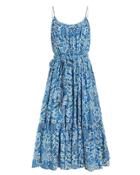 Rhode Resort Rhode Lea Cotton Midi Dress Blue/floral P