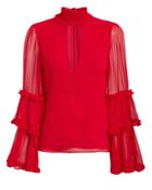 Alexis Hiro Choker Neck Red Blouse Red S
