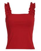 Exclusive For Intermix Intermix Ivy Ruffle Tank Red L