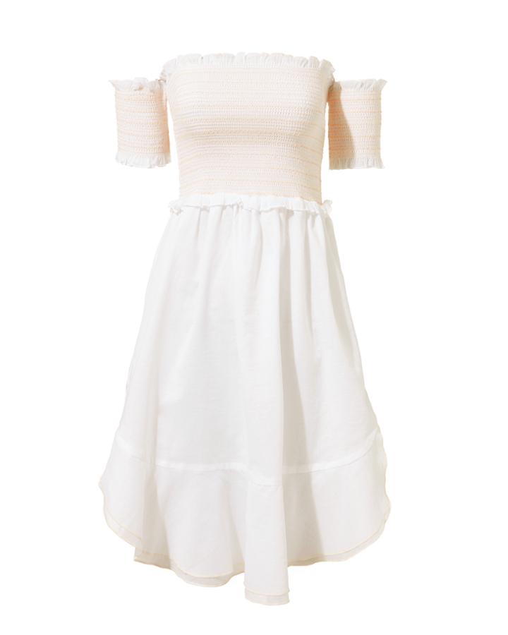 Kisuii Leora Off Shoulder Smocked Dress White L