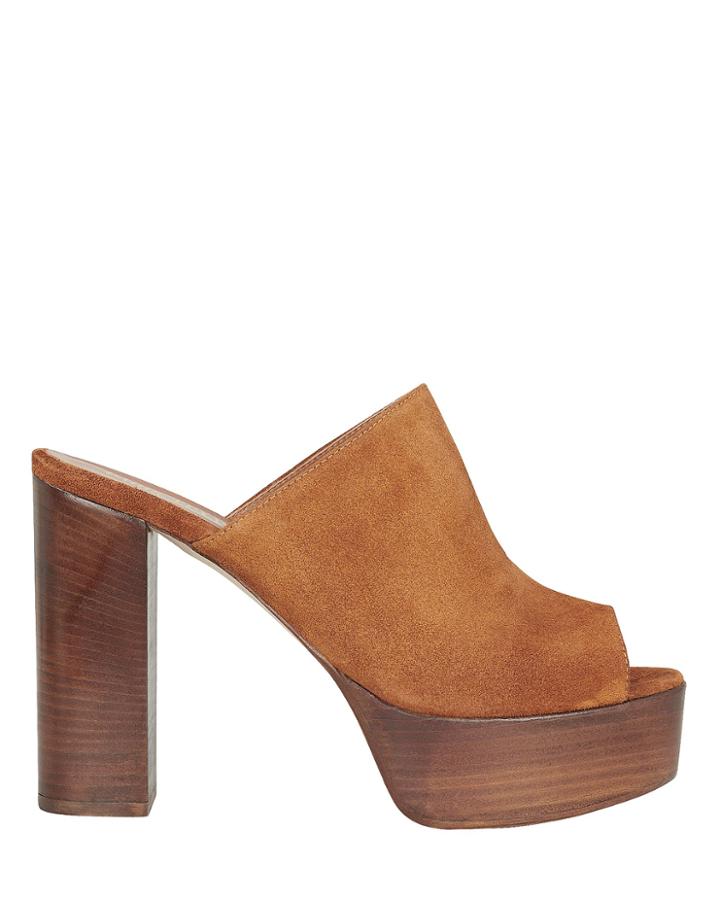 Paris Texas Suede Platform Mules Brown 38