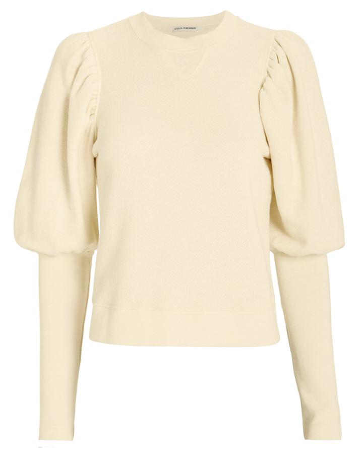 Ulla Johnson Military Fleece Philo Pull-over Sweater Ecru P