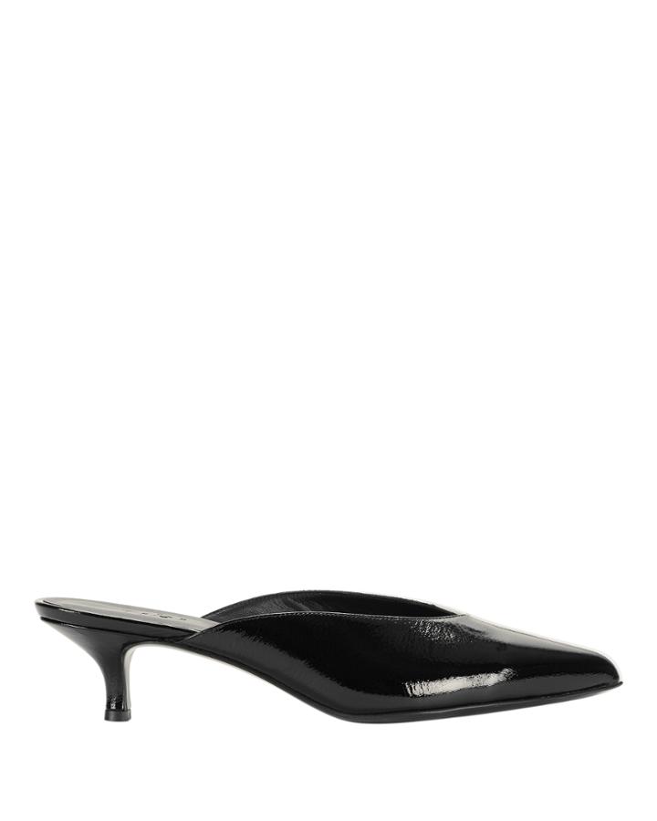 Tibi Frank Black And White Patent Leather Mules Black 37