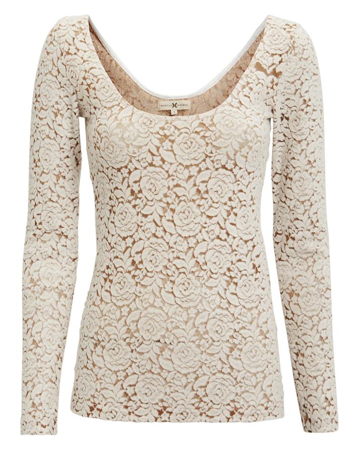Nightcap Clothing Ivory Felt Lace Top Ivory S