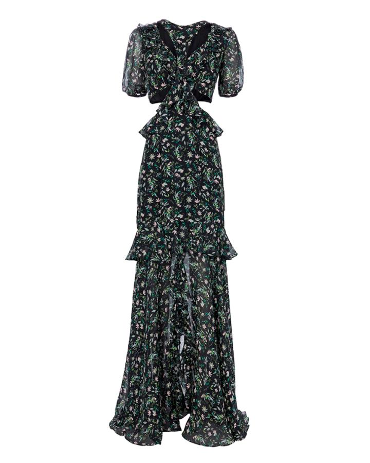 Amur Carter Cutout Gown Navy Zero