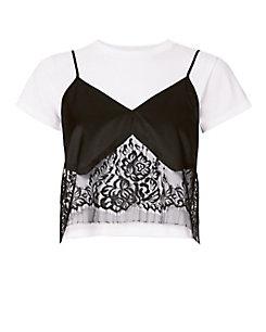 Michelle Mason Lace Camisole Layered Tee