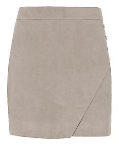 Michelle Mason Suede Wrap Front Mini Skirt