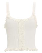 For Love & Lemons Britney Cropped Tank White M