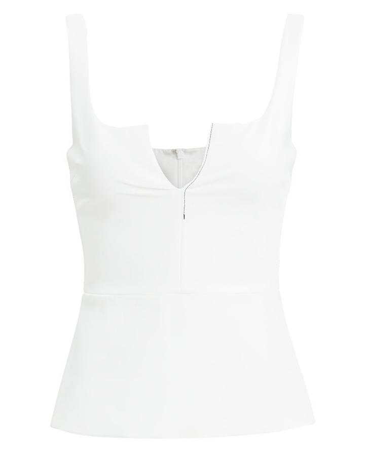 Cushnie Power Viscose Peplum Top White 4