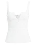 Cushnie Power Viscose Peplum Top White 4
